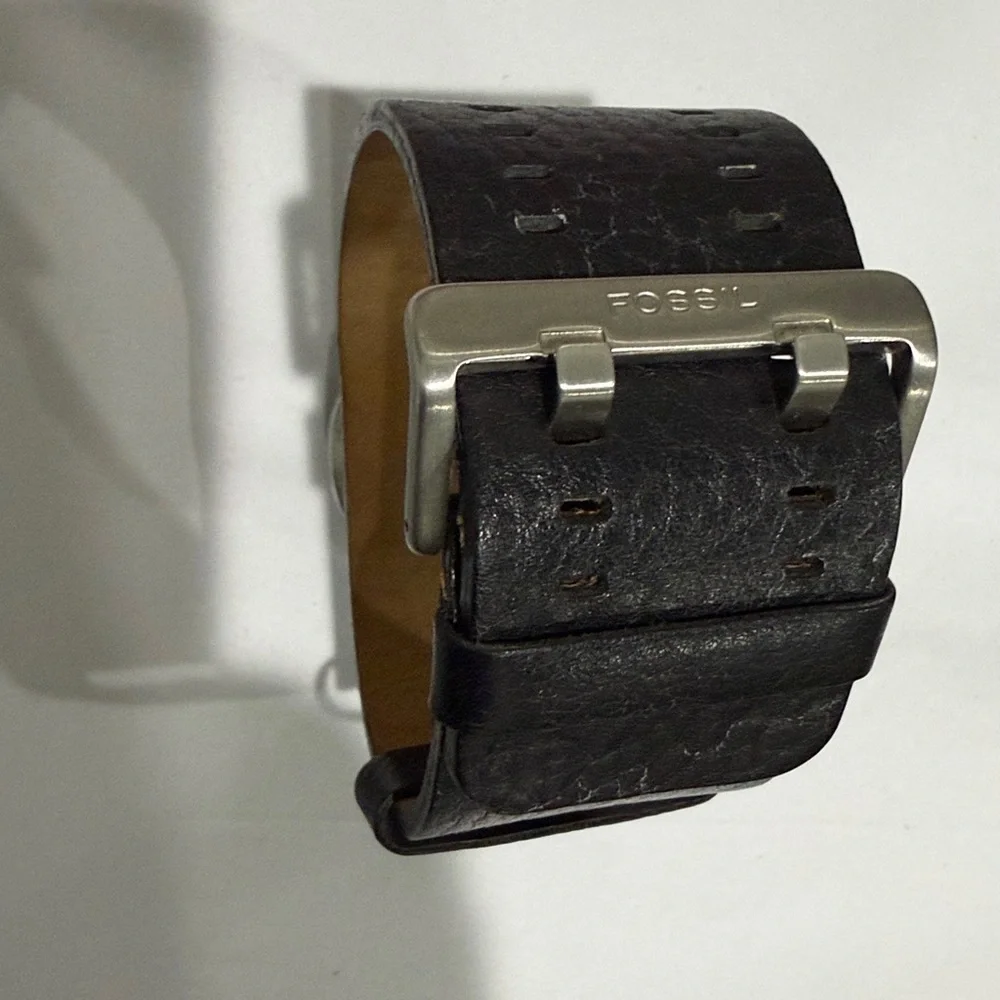 Rare Y2K Fossil Big Tic JR-8200 Flame Watch Leather Band